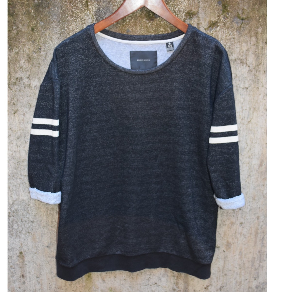Maison Scotch By Scotch & Soda Striped Sleeve Sweatshirt Women’s Size 1/2 Small